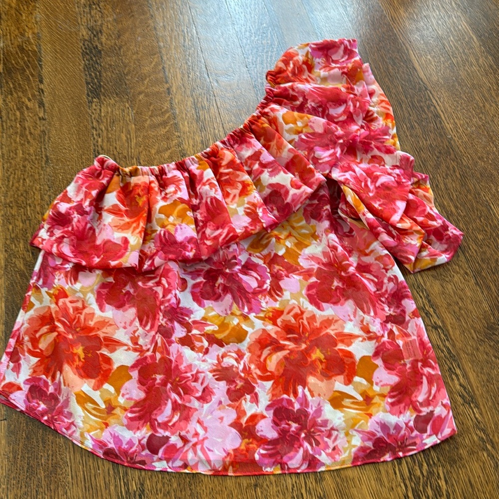 Floral Misa one-shoulder blouse